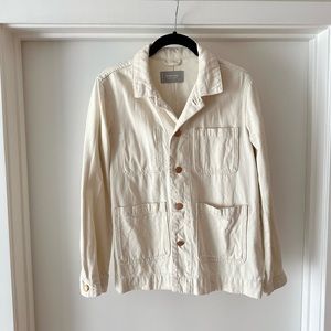 everlane cream denim chore jacket